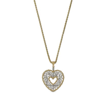 RAMAGE WHITE AND YELLOW GOLD PENDANT WITH DIAMONDS