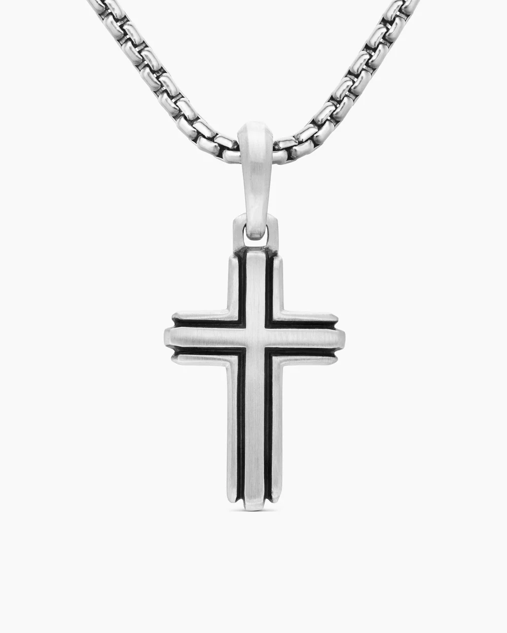 Deco Cross Pendant Sterling Silver