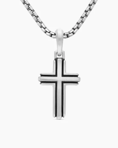 Deco Cross Pendant Sterling Silver