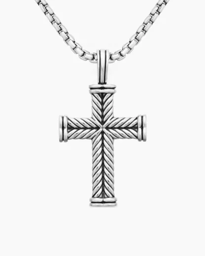 Chevron Cross Pendant Sterling Silver