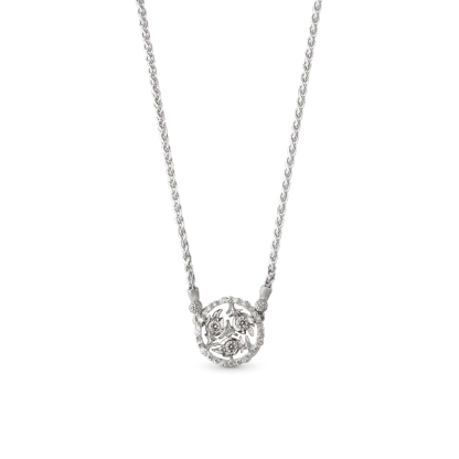 RAMAGE WHITE GOLD PENDANT WITH LEAF-MODELED BORDERS