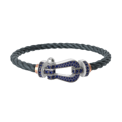 FORCE 10 BRACELET 18K WHITE GOLD AND BLUE SAPPHIRES LARGE MODEL