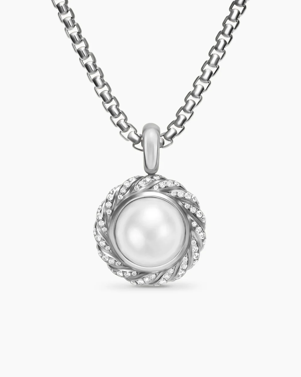 Pearl Classics Cable Halo Amulet Sterling Silver with Diamonds