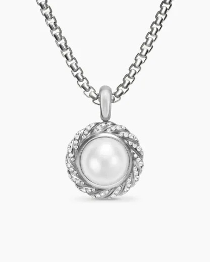 Pearl Classics Cable Halo Amulet Sterling Silver with Diamonds