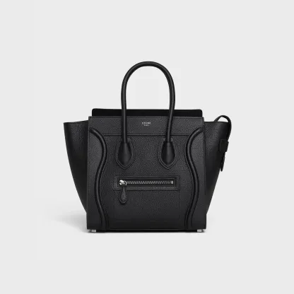 Micro Luggage handbag in drummed calfskin