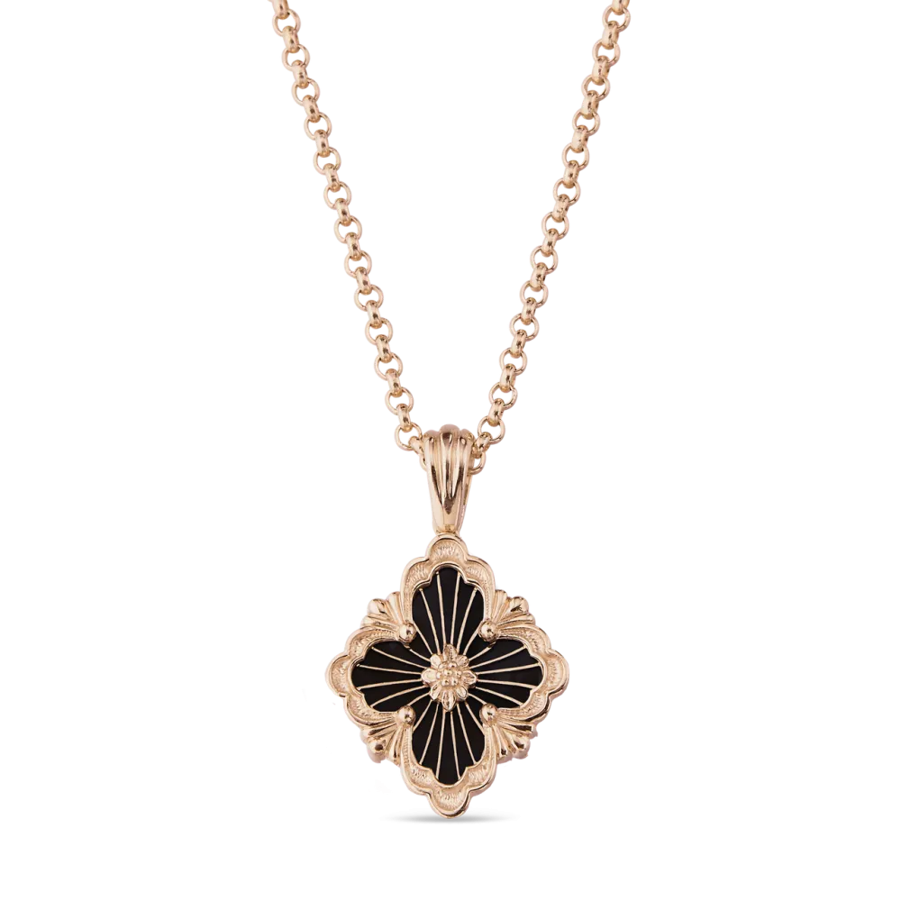 OPERA TULLE PINK GOLD SET PENDANT WITH ONYX