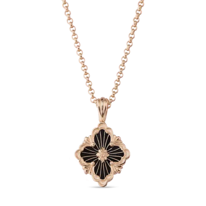 OPERA TULLE PINK GOLD SET PENDANT WITH ONYX