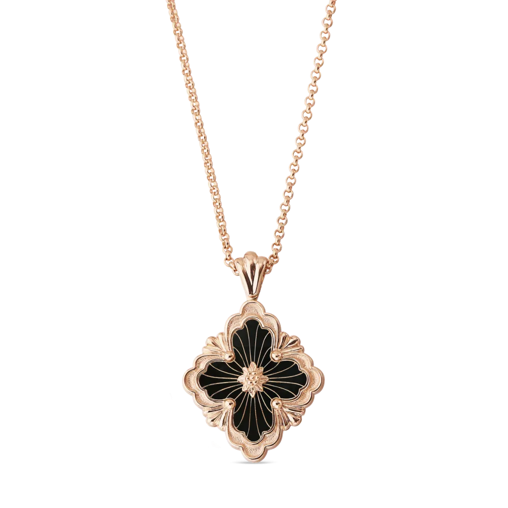 OPERA TULLE PINK GOLD PENDANT WITH ONYX