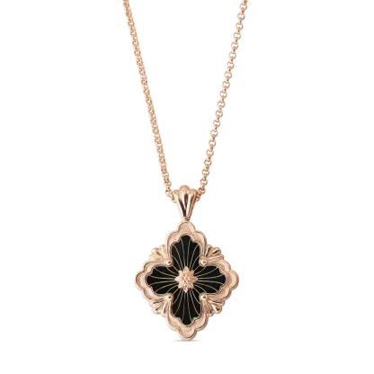 OPERA TULLE PINK GOLD PENDANT WITH ONYX