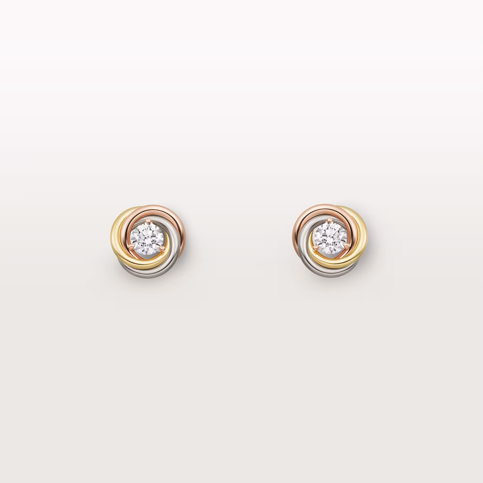 Trinity stud earrings, 2 diamonds