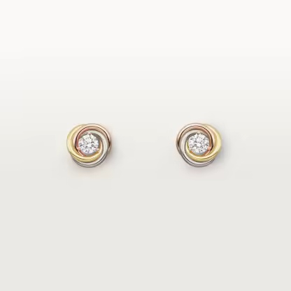Trinity stud earrings, 2 diamonds