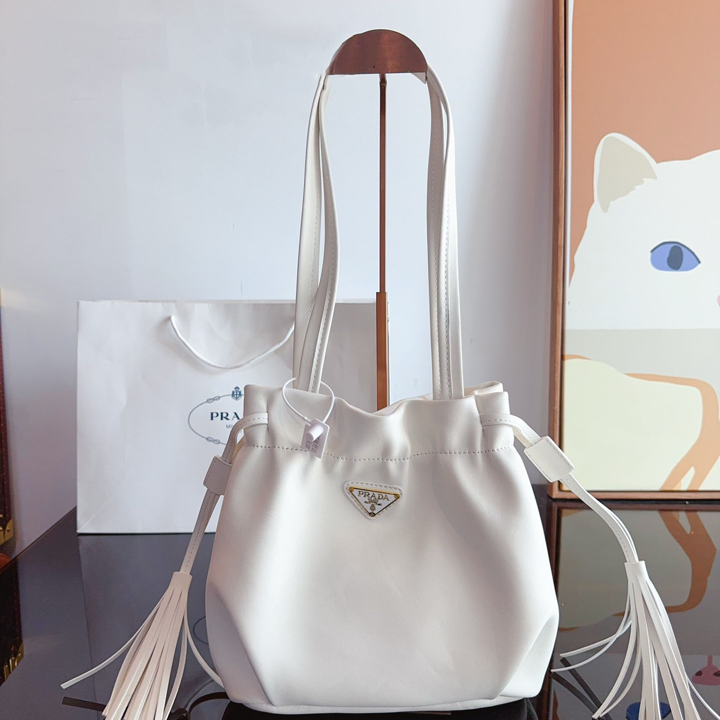 Nappa leather shoulder bag