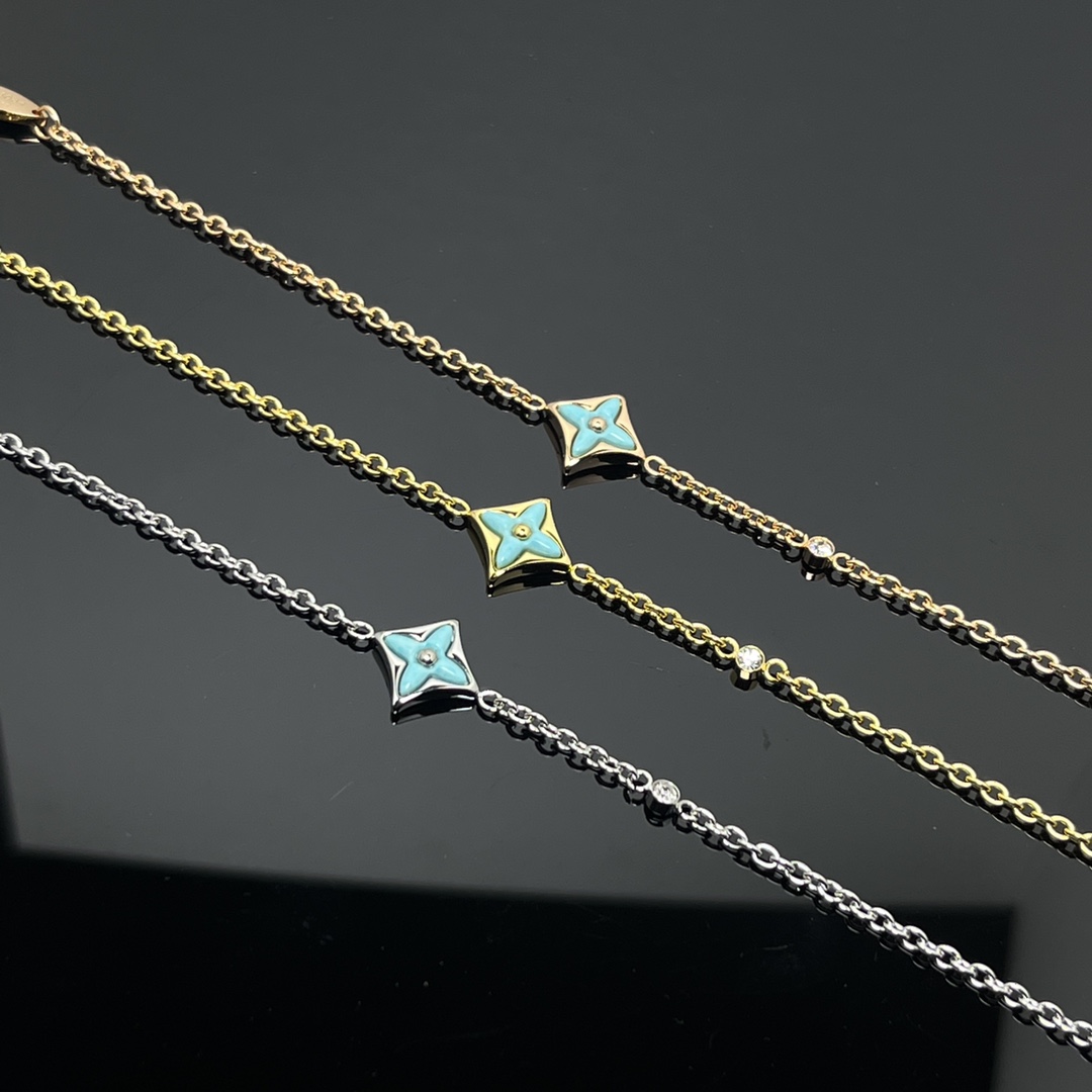 Color Blossom BB Star Bracelet, Yellow Gold, Amazonite and Diamond
