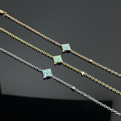 Color Blossom BB Star Bracelet, Yellow Gold, Amazonite and Diamond