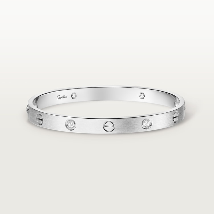 LOVE bracelet, classic model, brushed, 4 diamonds