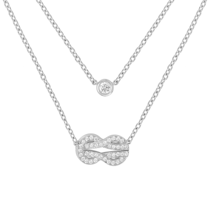 CHANCE INFINIE NECKLACE 18K WHITE GOLD AND DIAMONDS MEDIUM MODEL
