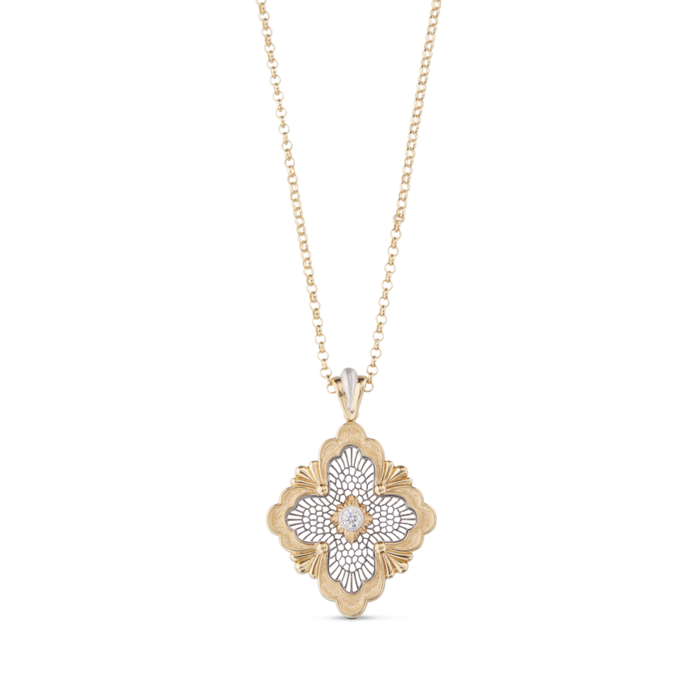 OPERA TULLE YELLOW AND WHITE GOLD MAXI PENDANT WITH DIAMONDS