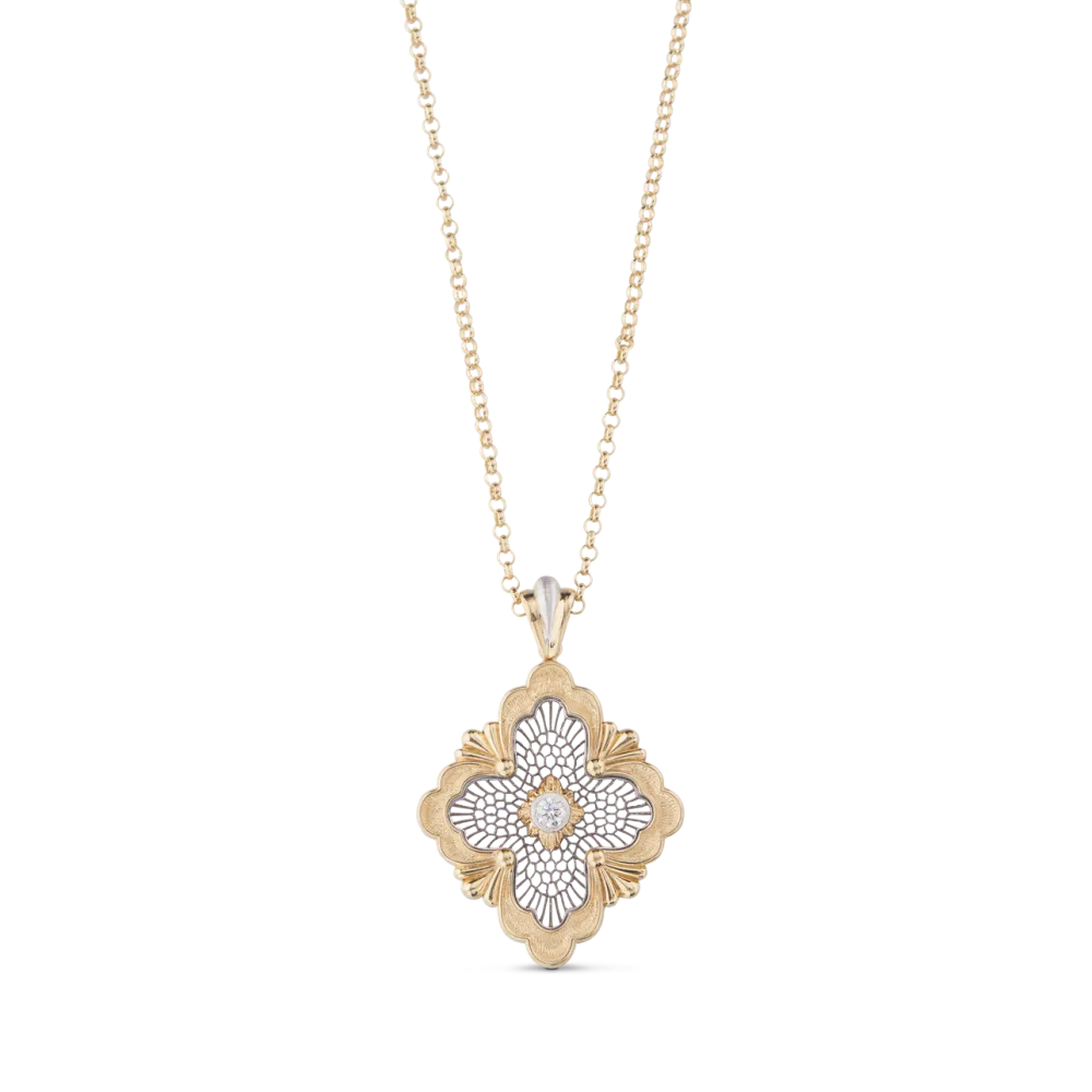 OPERA TULLE YELLOW AND WHITE GOLD MAXI PENDANT WITH DIAMONDS