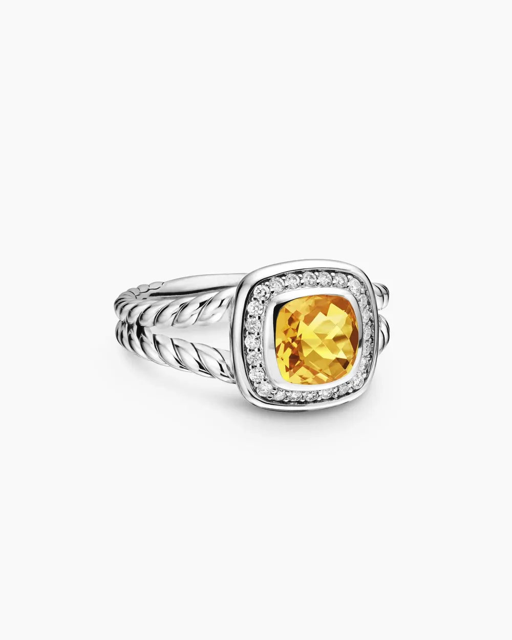 Petite Albion® Ring Sterling Silver with Citrine and Diamonds