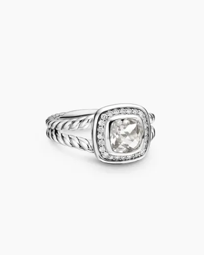 Petite Albion® Ring Sterling Silver with White Topaz and Diamonds