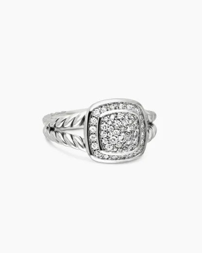 Petite Albion® Ring Sterling Silver with Pavé Diamonds