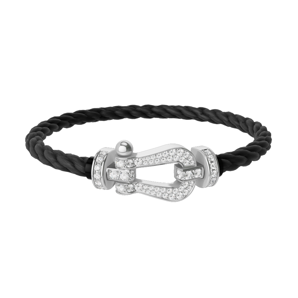 FORCE 10 BRACELET 18K WHITE GOLD AND DIAMONDS LARGE MODEL