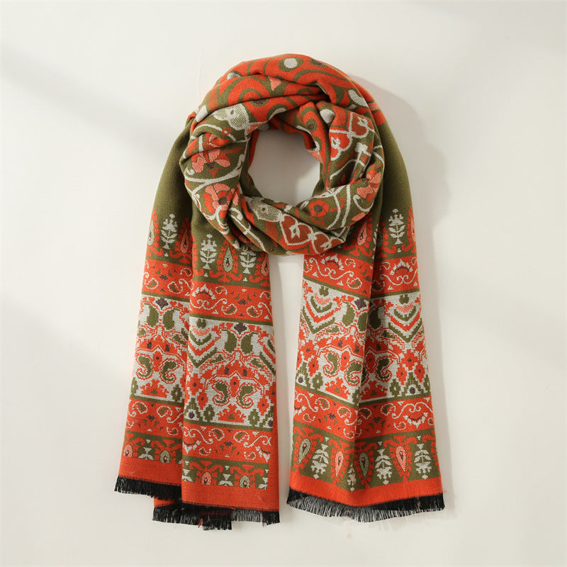 Double-sided cashmere scarf fd printing scarf