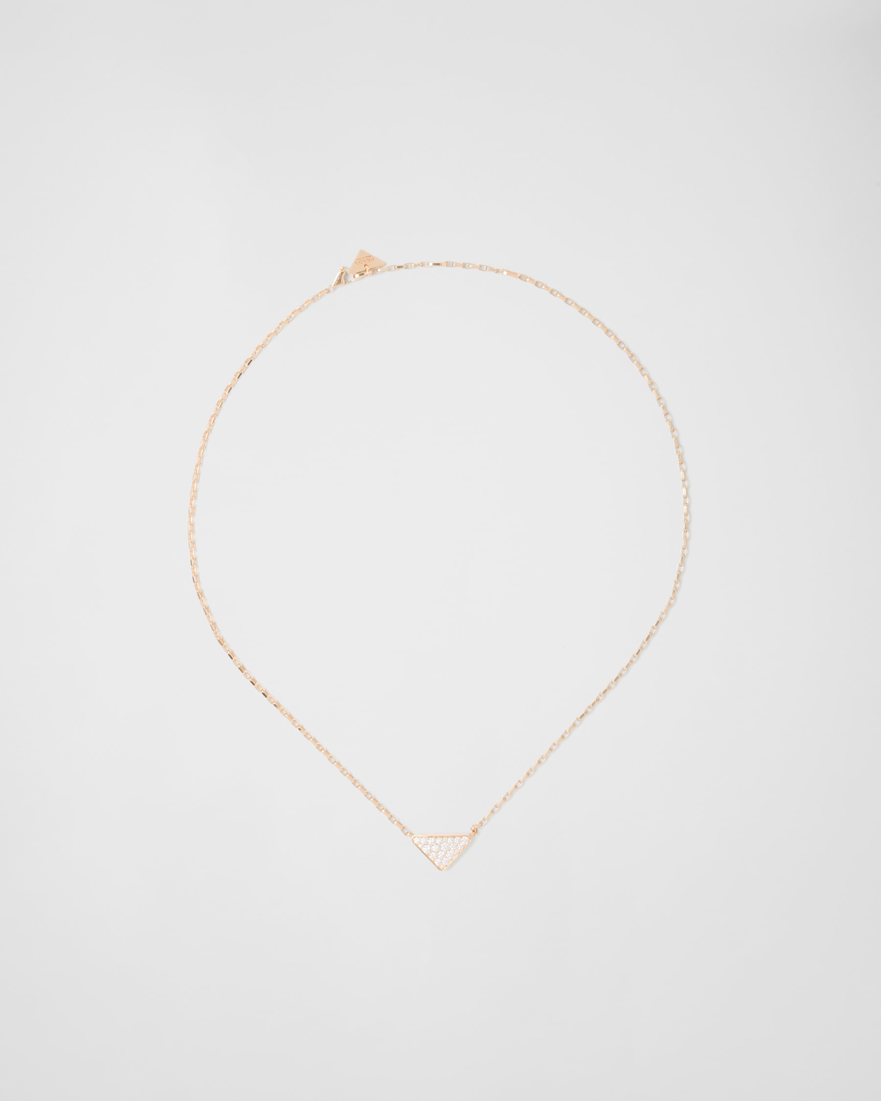Eternal Gold Eternal mini triangle pendant necklace in yellow gold and diamonds