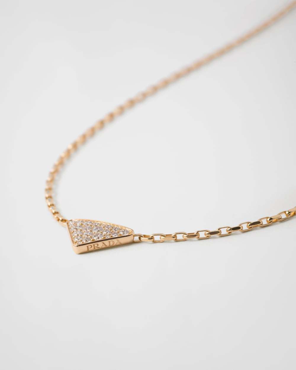 Eternal Gold Eternal mini triangle pendant necklace in yellow gold and diamonds