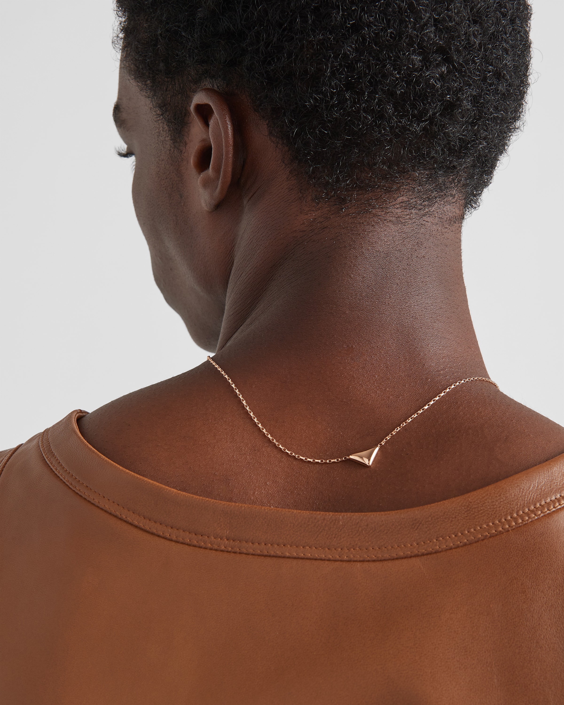 Eternal Gold necklace in pink gold with nano triangle pendant