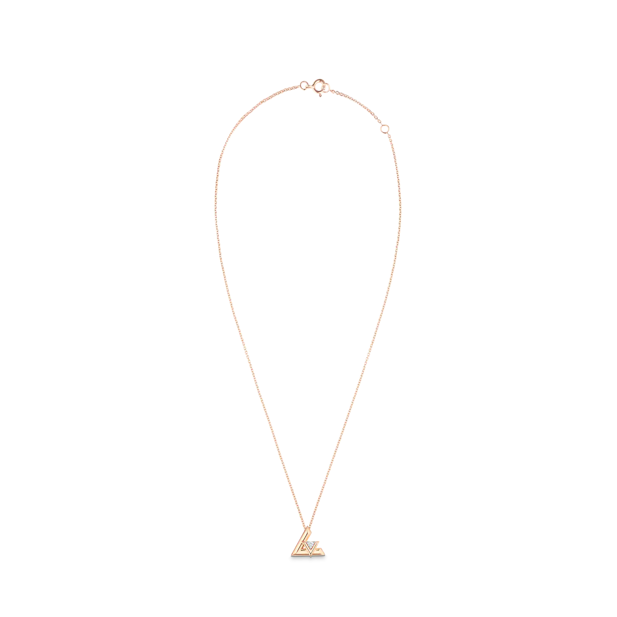 Volt One Small Pendant, Pink Gold And Diamond