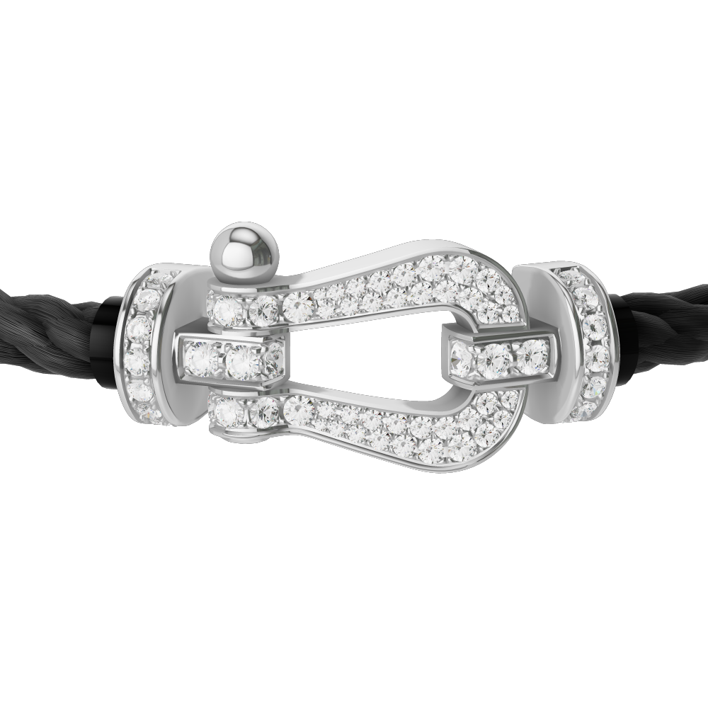 FORCE 10 BRACELET 18K WHITE GOLD AND DIAMONDS LARGE MODEL