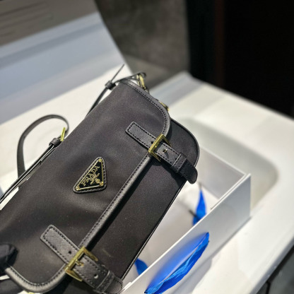 Saffiano Trimmed Tessuto Bandoliera Bag