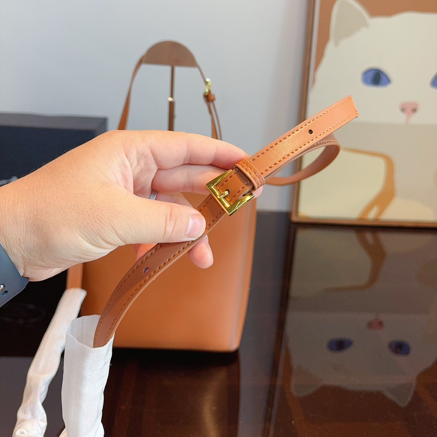 Saffiano Leather Prada Panier Bag