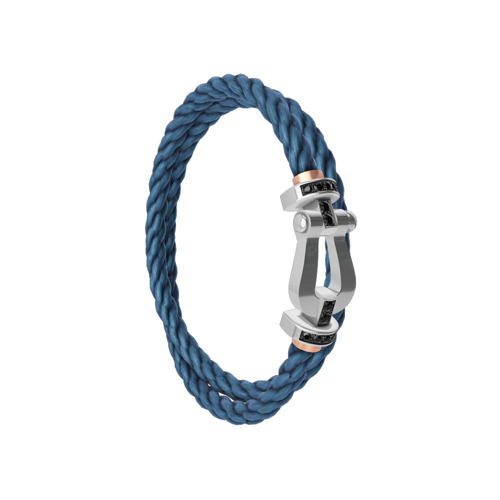 FORCE 10 BRACELET 18K WHITE GOLD AND BLACK DIAMONDS LARGE MODEL