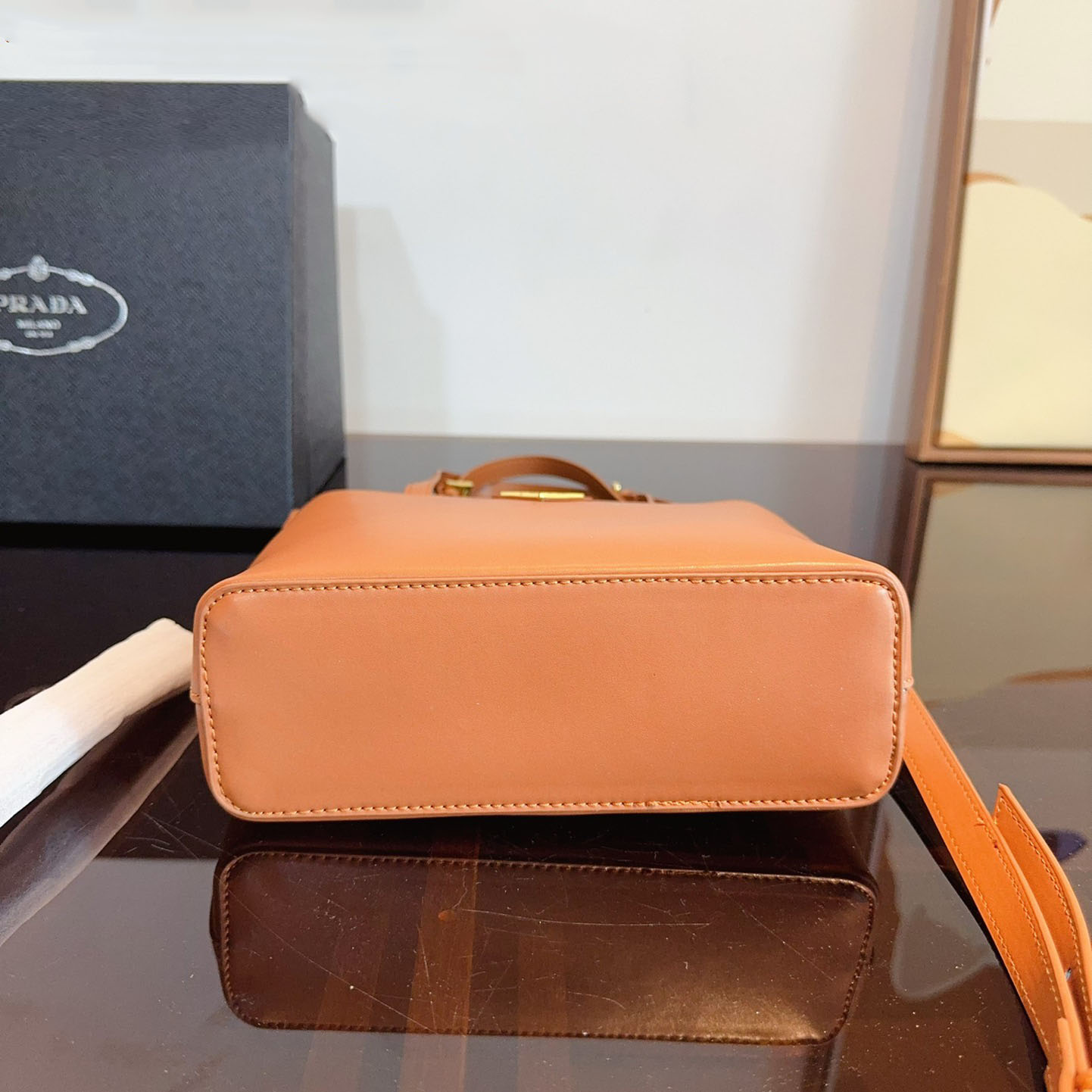 Saffiano Leather Prada Panier Bag