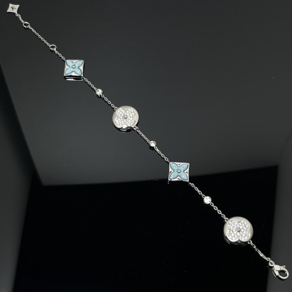 Color Blossom BB Multi-Pattern Bracelet, Yellow Gold, Amazonite and Diamonds