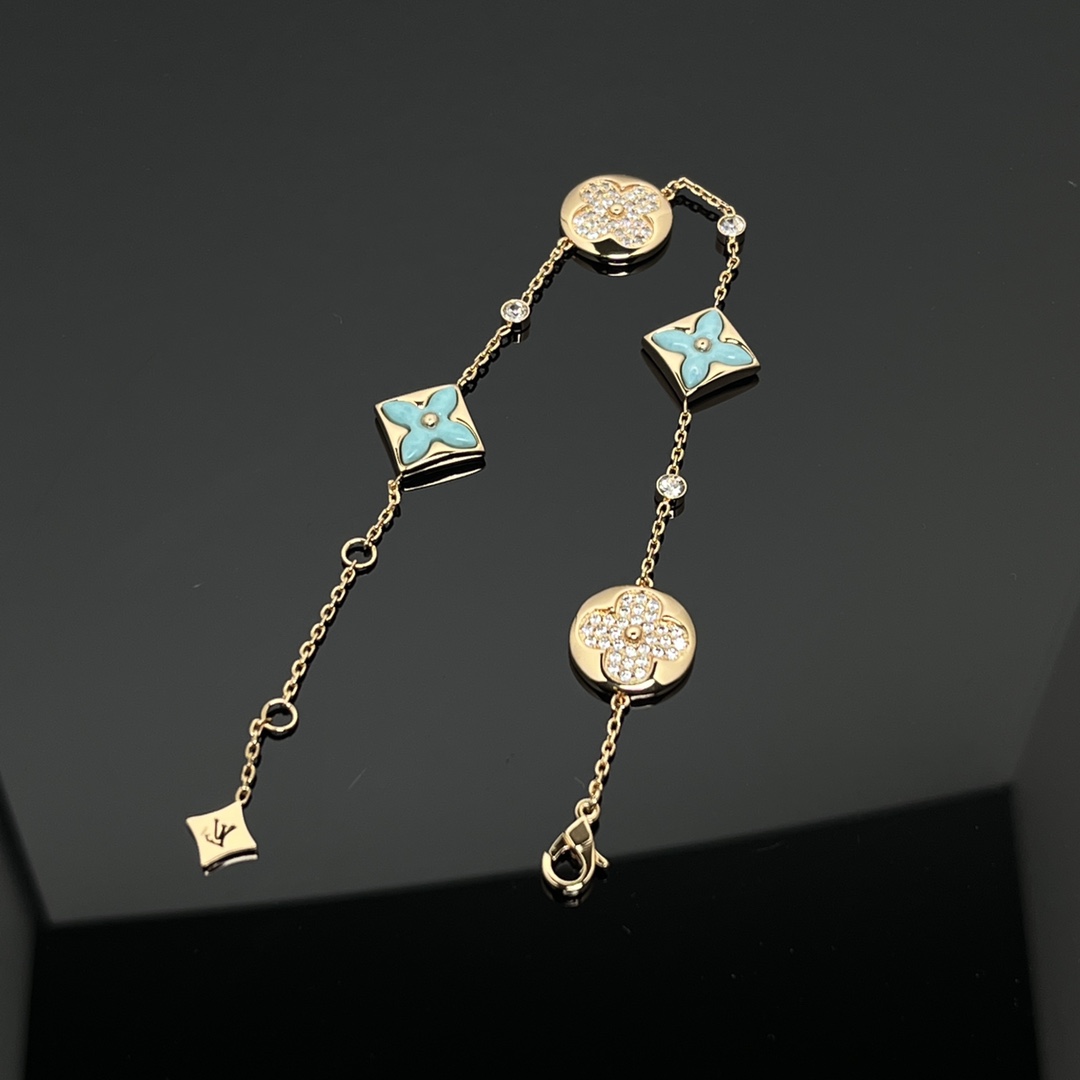 Color Blossom BB Multi-Pattern Bracelet, Yellow Gold, Amazonite and Diamonds