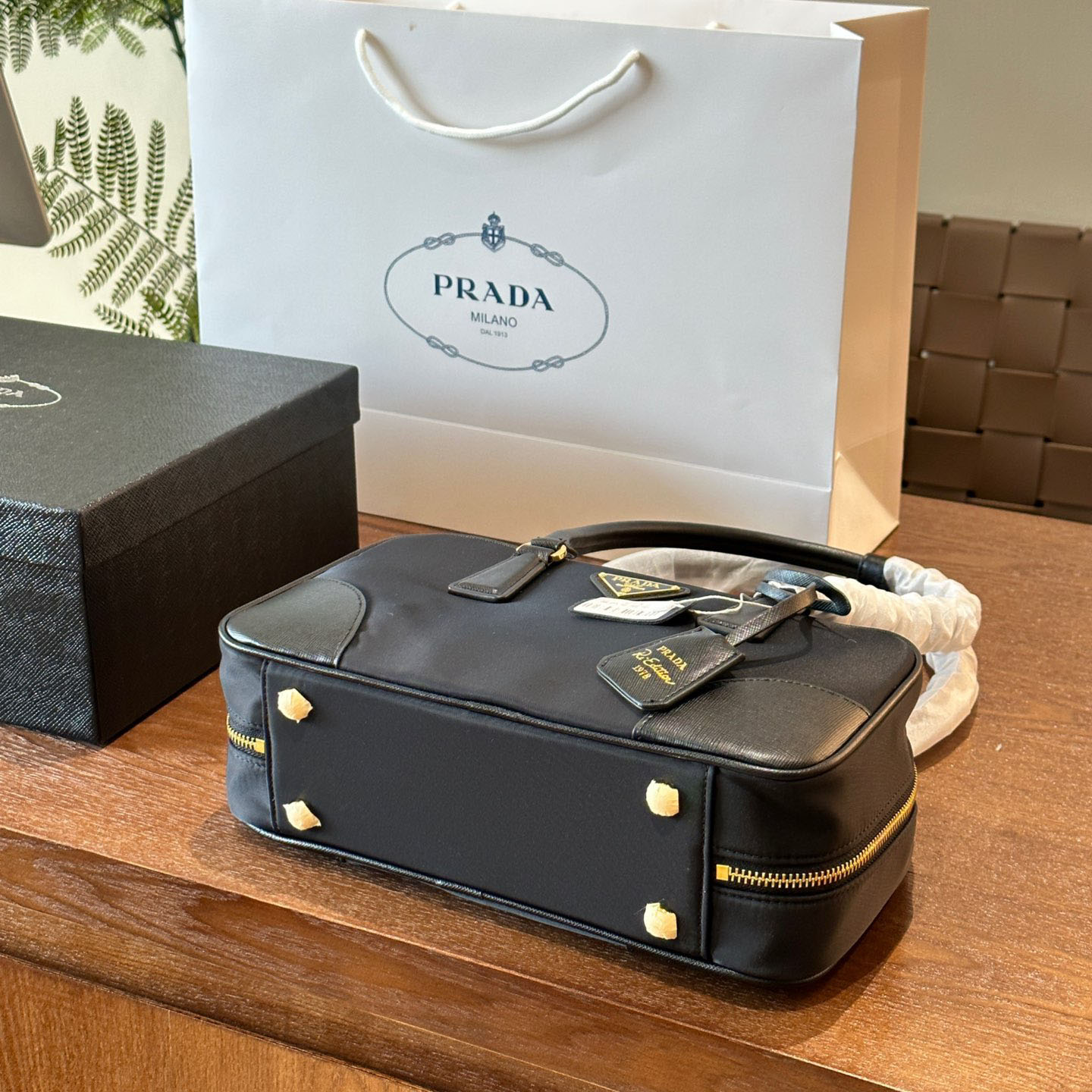 *Re-Edition 1978 medium Re-Nylon and Saffiano leather two-handle bag