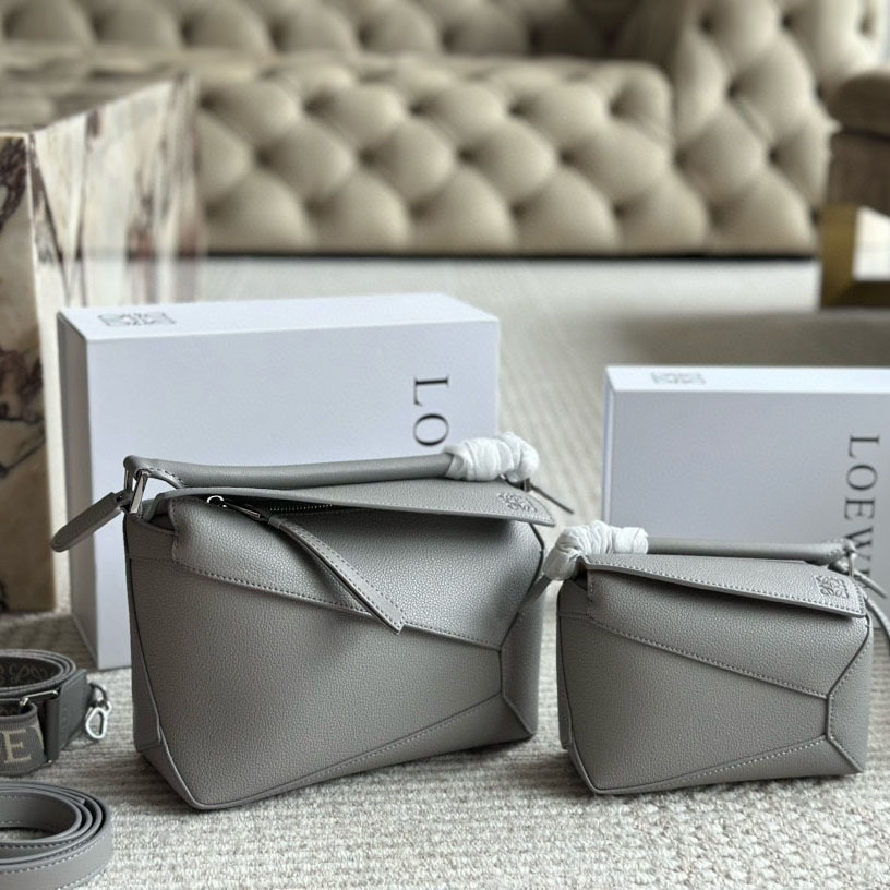 Puzzle bag in soft grained calfskin