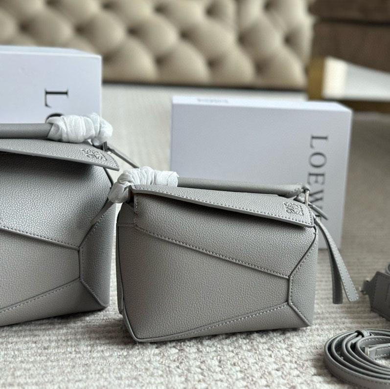 Puzzle bag in soft grained calfskin