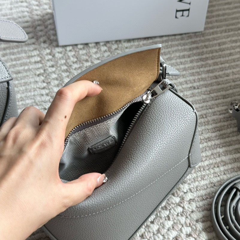 Puzzle bag in soft grained calfskin