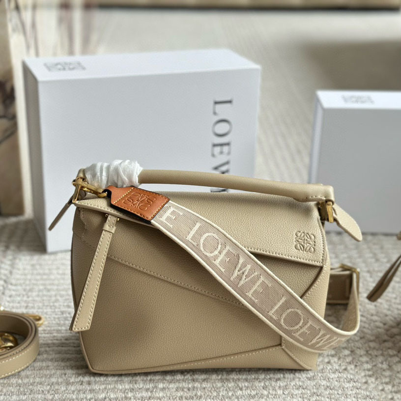 Puzzle bag in soft grained calfskin