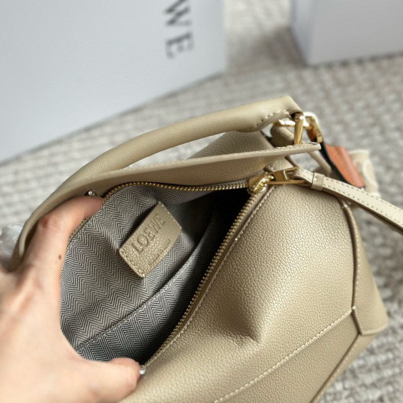 Puzzle bag in soft grained calfskin