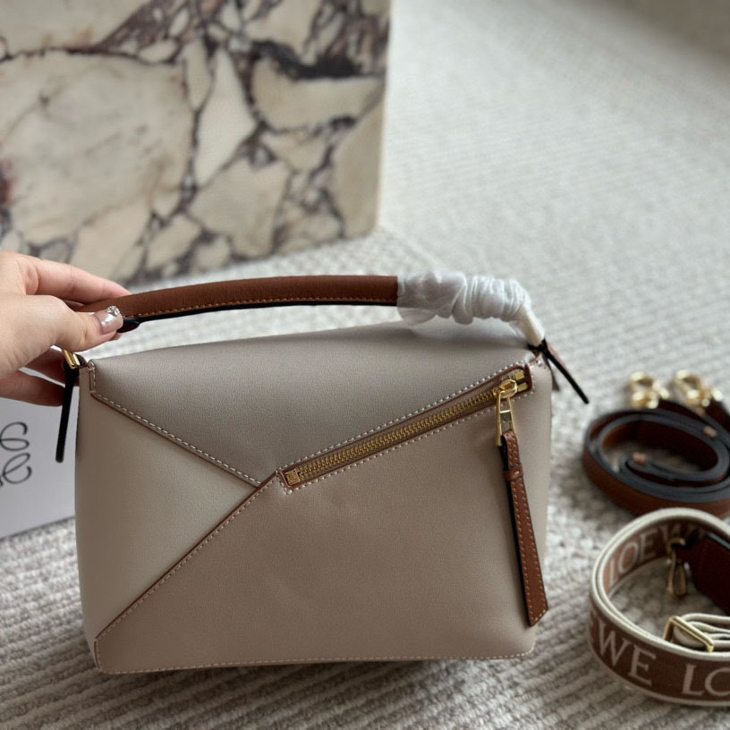 Puzzle bag in soft grained calfskin