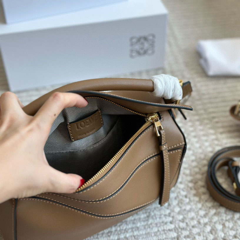 Puzzle bag in soft grained calfskin