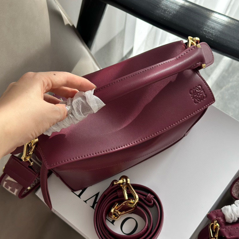 Puzzle bag in soft grained calfskin