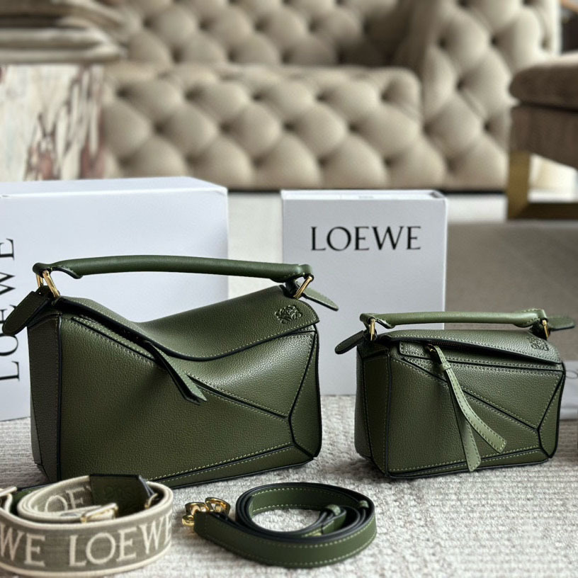 Puzzle bag in soft grained calfskin