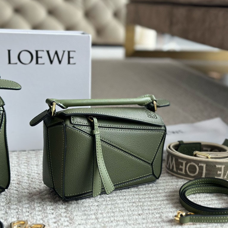 Puzzle bag in soft grained calfskin