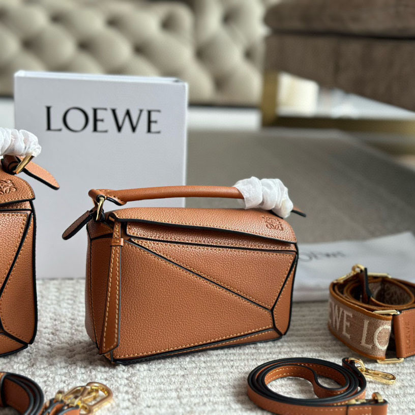 Puzzle bag in soft grained calfskin